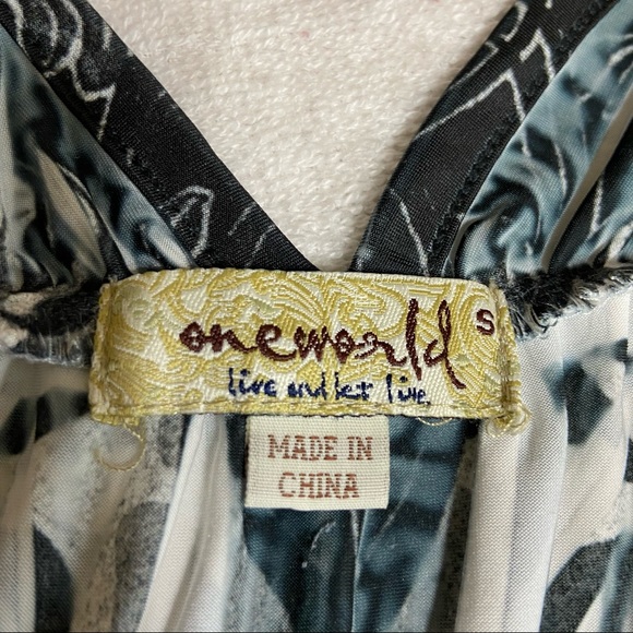 One World - Pink/Black/White Dress Sz Small - Picture 3 of 3